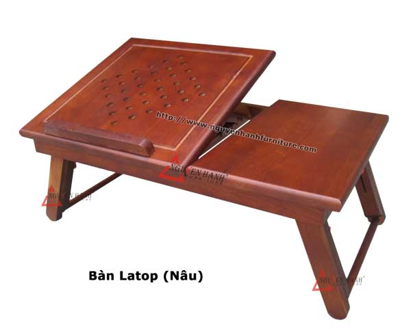 Name product: Laptop table (Brown) - Dimensions: - Description: Wood natural rubber