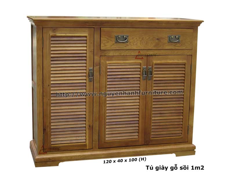 Name product: Oak wood shoes cabinet 120cm - Dimensions: 120 x 40 x 100 (H) - Description: Natural oak wood