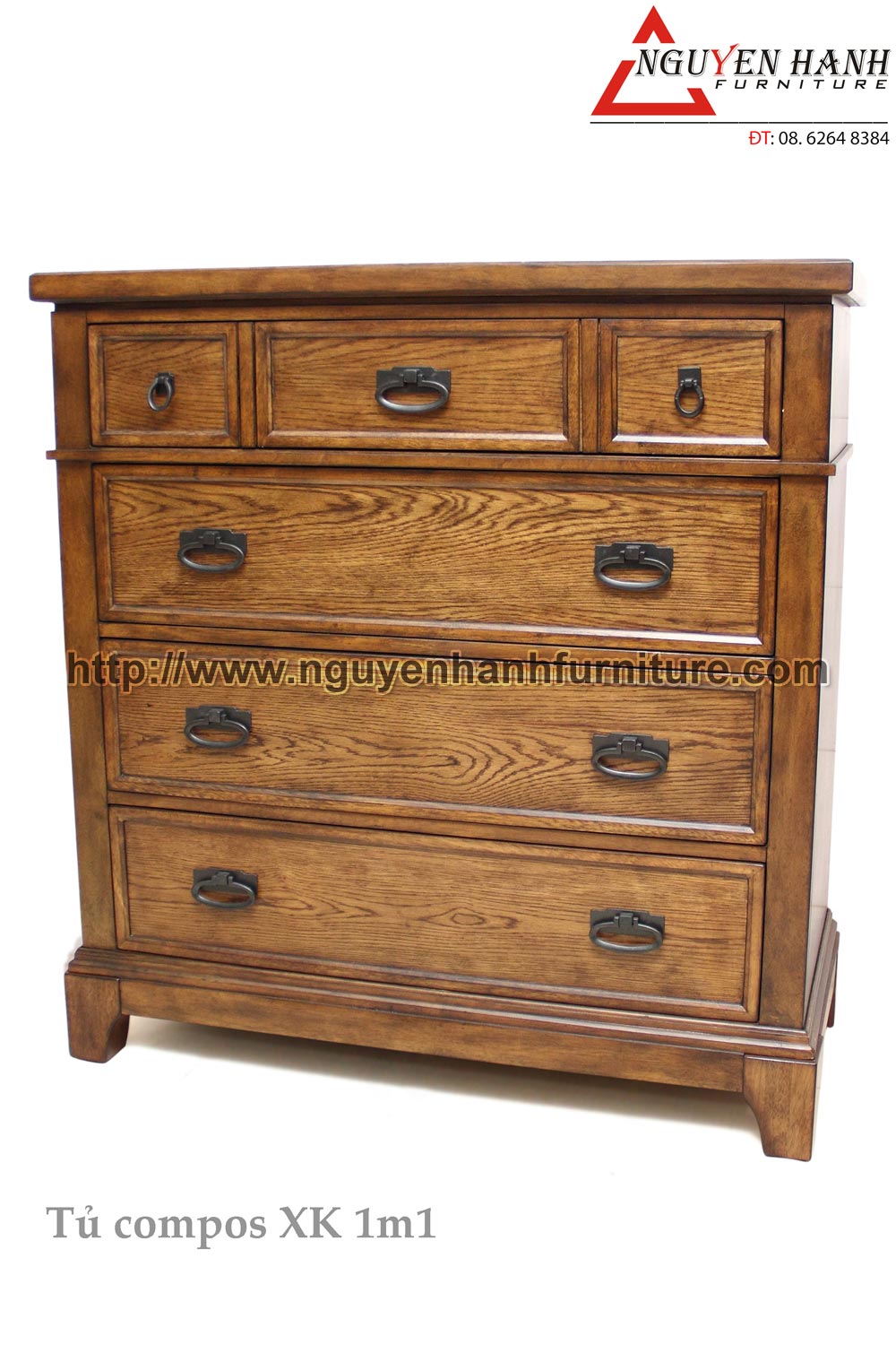 Name product: 1m1 Export-standard compos Drawers Cabinet- Dimensions: 46 x 100 x 110cm (H) - Description: Oak wood, Rubber wood