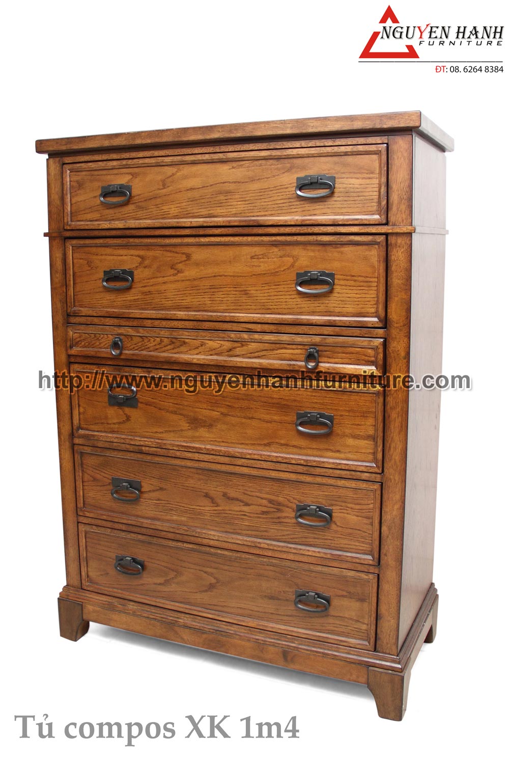 Name product: 1m4 Export-standard compos Drawers Cabinet- Dimensions: 46 x 100 x 140cm - Description: Oak wood, Rubber wood