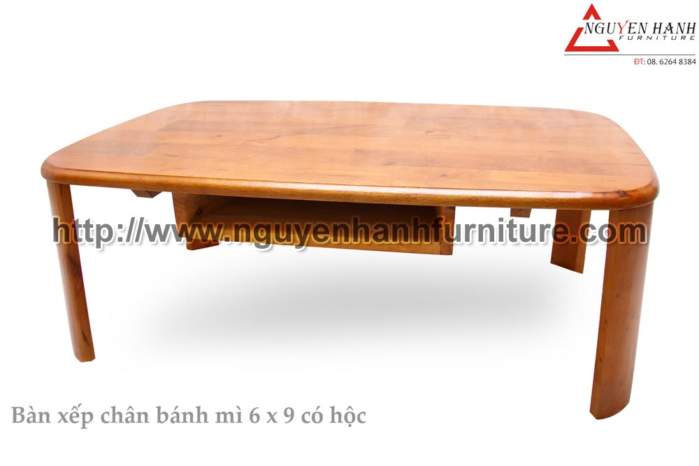 Name product: 6 x 9 Bread-shape Tea tablehộc - Dimensions: 60 x 90c x 30 (H) - Description: Wood natural rubber