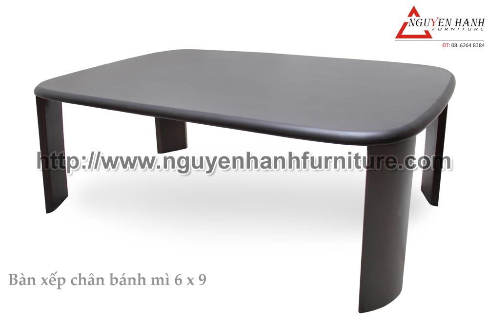 Name product: 6 x 9 Bread-shape Tea table (Black) - Dimensions: 60 x 90 x 30 (H) - Description: Wood natural rubber