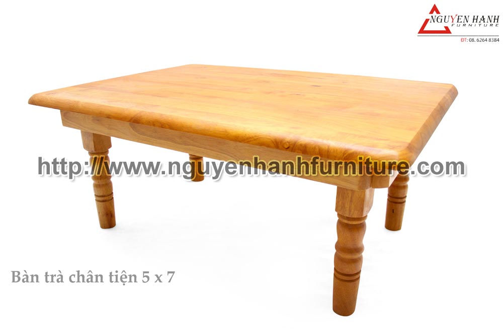 Name product: 5 x 7 Tea table with turnery legs (Yellow) - Dimensions: 50 x 70 x 30 (H) - Description: Wood natural rubber