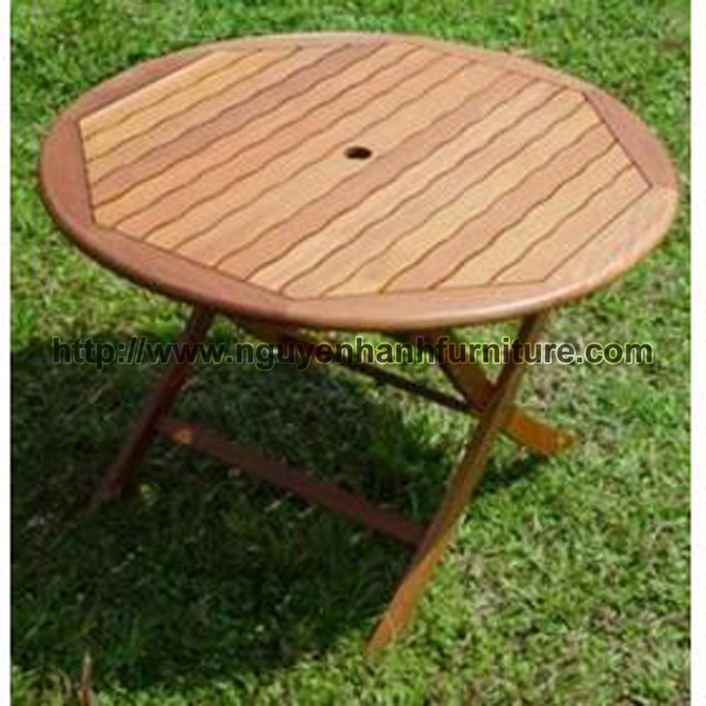 Name product: 1m1 Rounded table of Keruing wood- Dimensions: 110cm - Description: Red oil wood