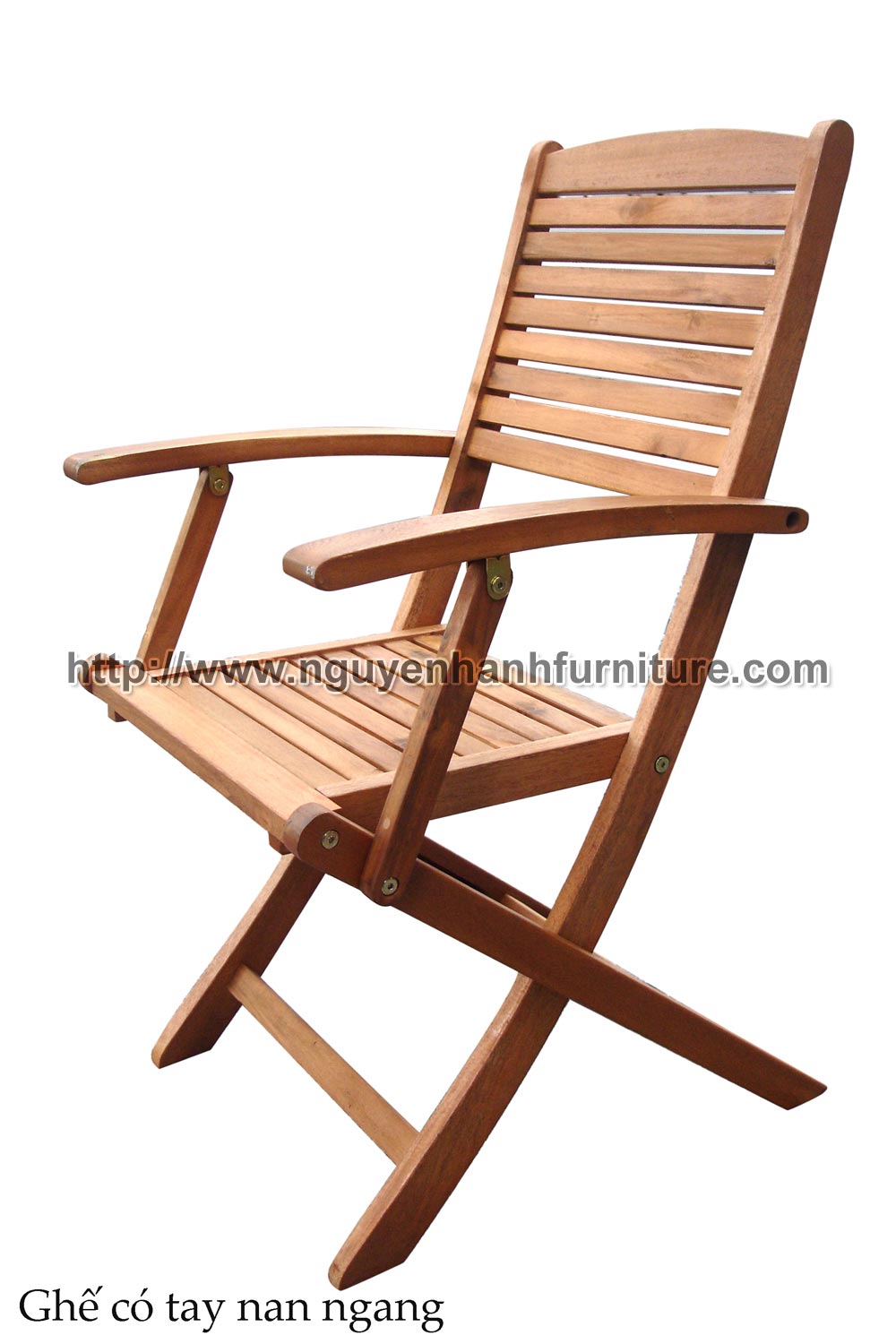 Name product: Chair with horizontal blades armrest - Dimensions:  - Description: Encalyptus wood
