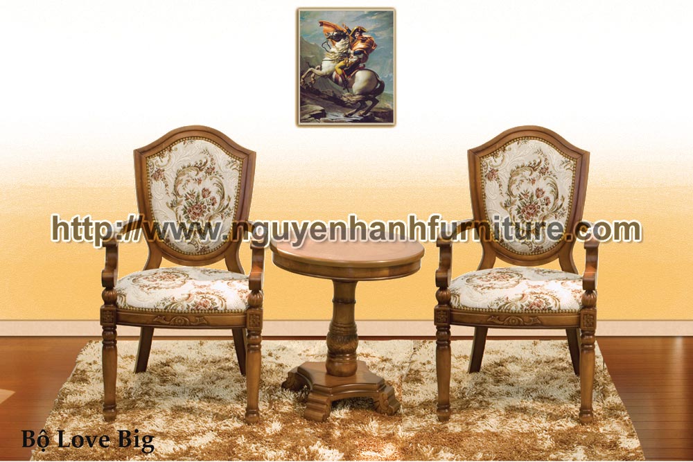 Name product: Love Big chair set - Dimensions:  - Description: Rubber wood, the mattress