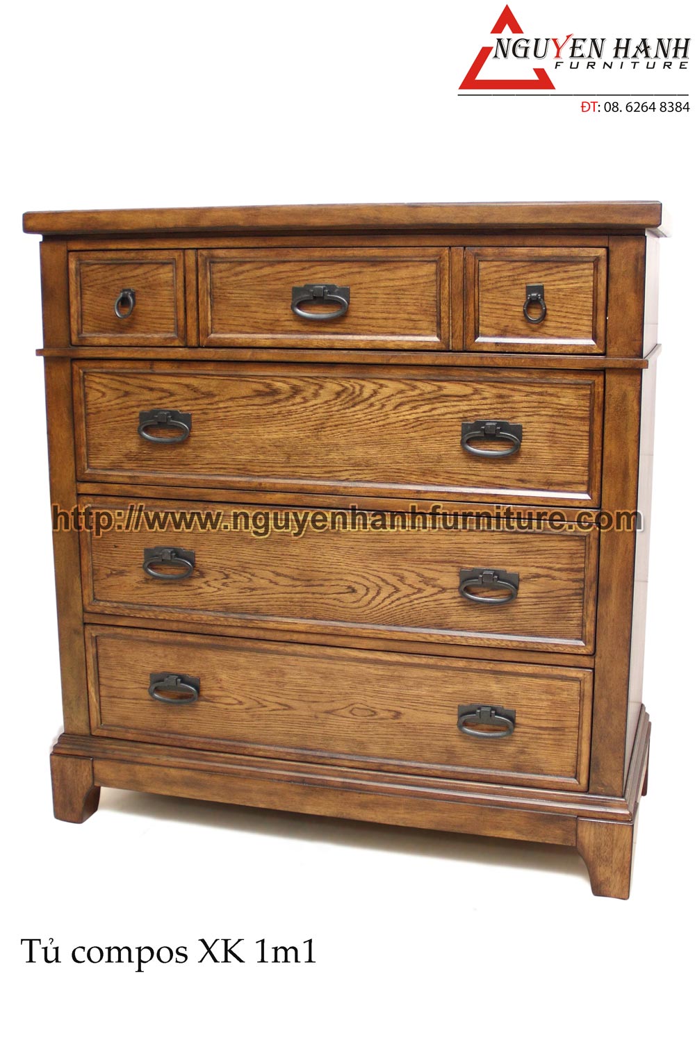 Name product: 1m1 Export-standard compos Drawers Cabinet- Dimensions: 46 x 100 x 110cm - Description: Oak wood, Rubber wood