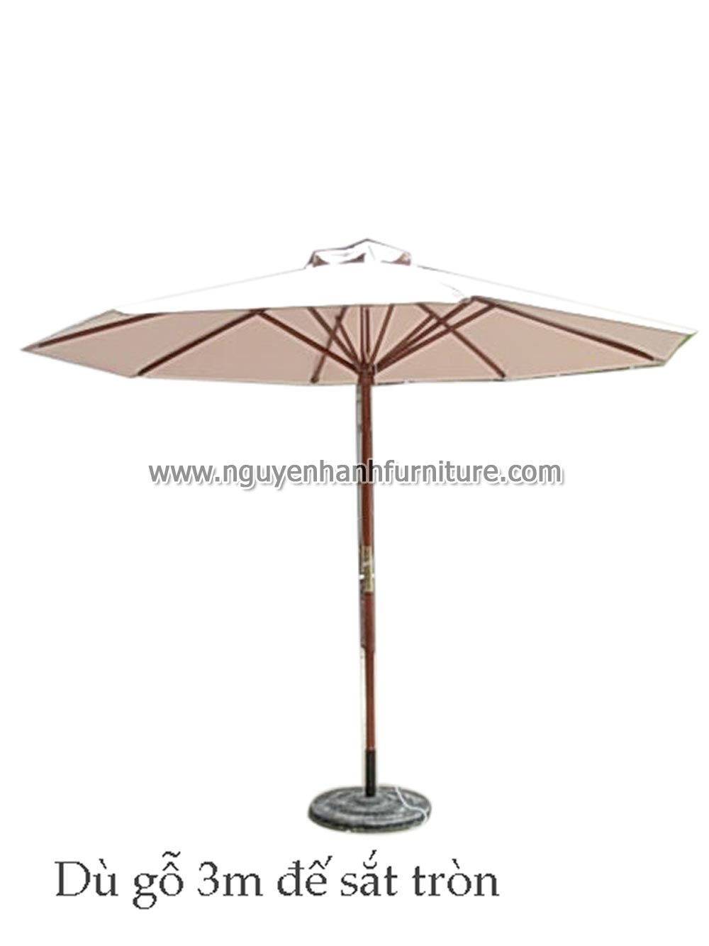 Name product: Wooden umbrella with round iron base