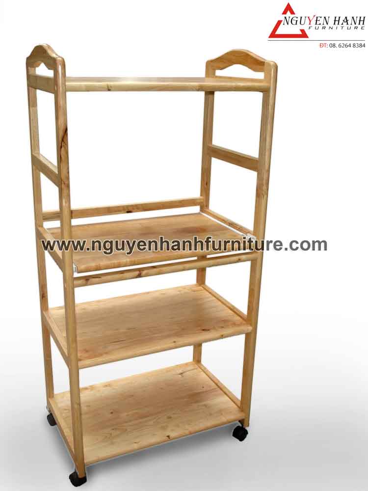 Name product: 4 storey multi shelves - Dimensions: 126x60x40 - Description: Wood natural rubber