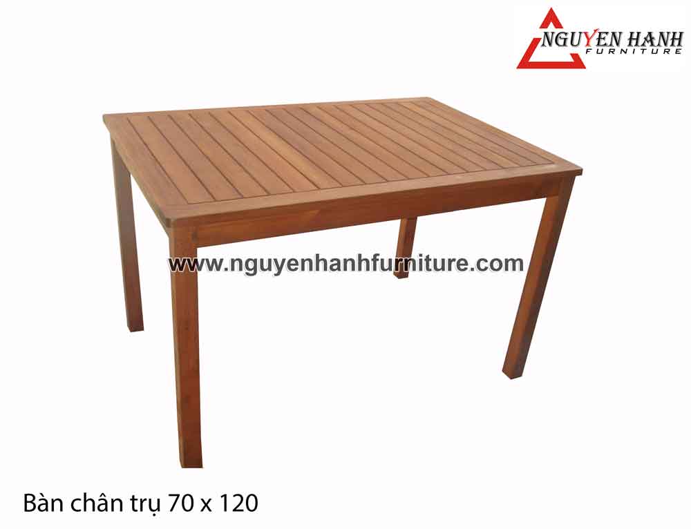 Name product: 1m2 Table with pillared legs - Dimensions: 70x120 cm - Description: Eucalyptus wood