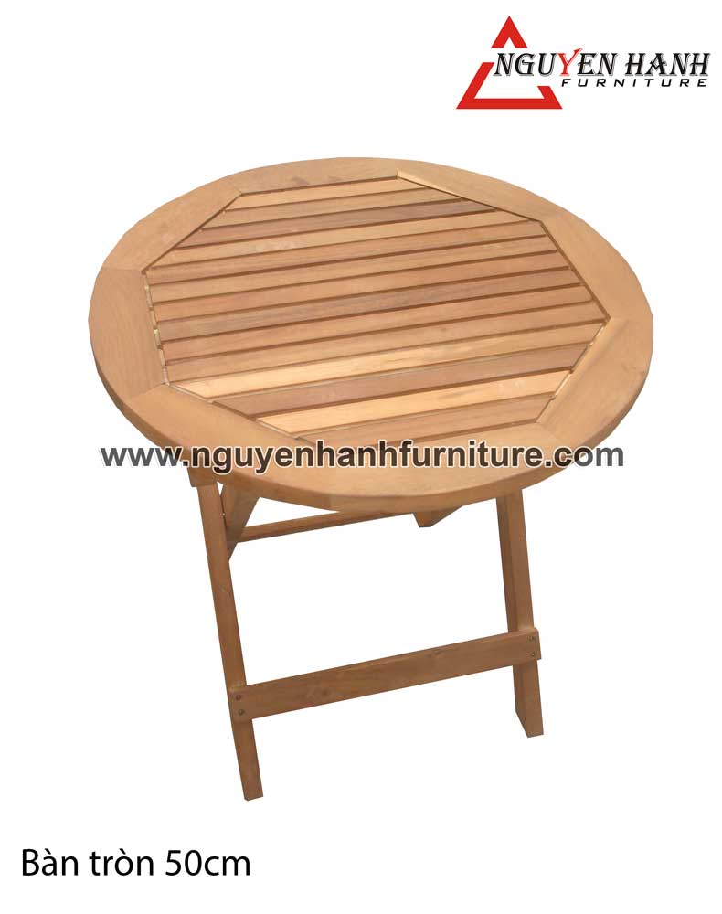 Name product: Rounded table 50 - Dimensions: 50 cm - Description: Eucalyptus wood