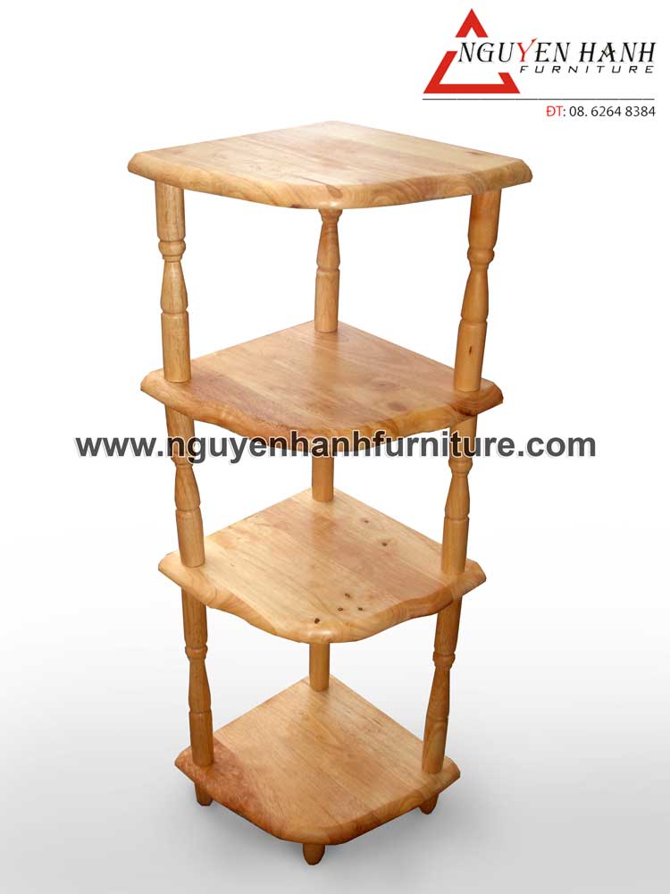 Name product: 4 storey corner shelf - Dimensions: - Description: Wood natural rubber