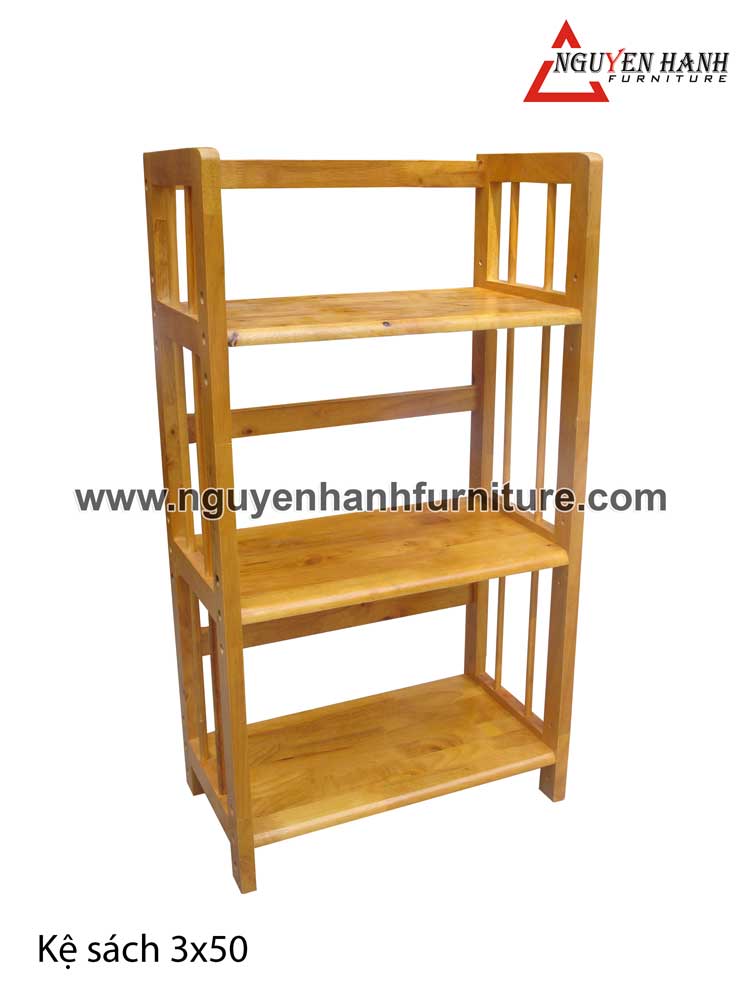 Name product: Triple storey Adjustable Bookshelf 50 (Yellow) - Dimensions: 50 x 28 x 90 (H) - Description: Wood natural rubber
