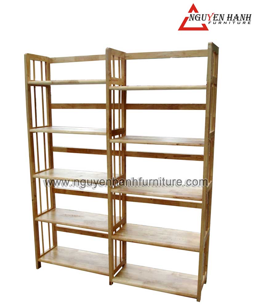 Name product: Double bookshelf - Dimensions: 120 x 28 x160 (H) - Description: Wood natural rubber