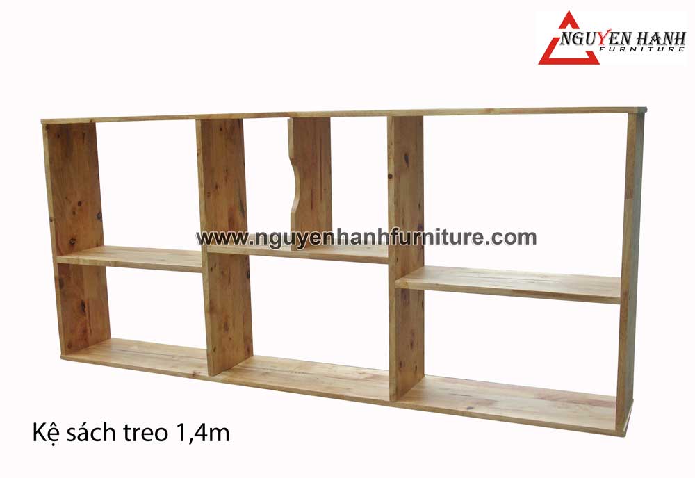 Name product: 1m4 Hanging Bookshelf - Dimensions: 140 x 18 x 60 (H) - Description: Wood natural rubber