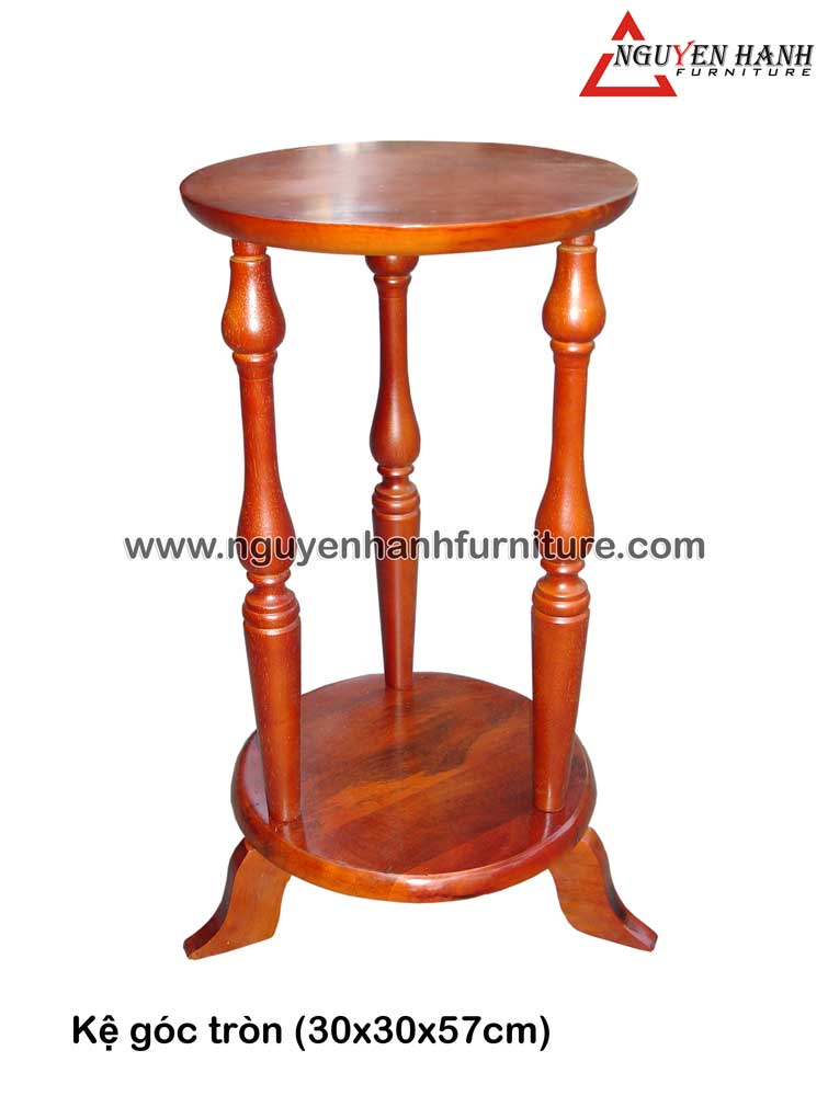 Name product: Round edged shelf- Dimensions: 30x30x57 cm - Description: Wood natural rubber